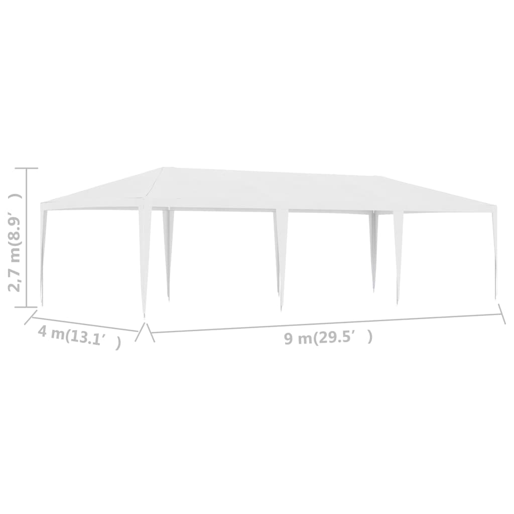 vidaXL Tente de réception 4 x 9 m Blanc