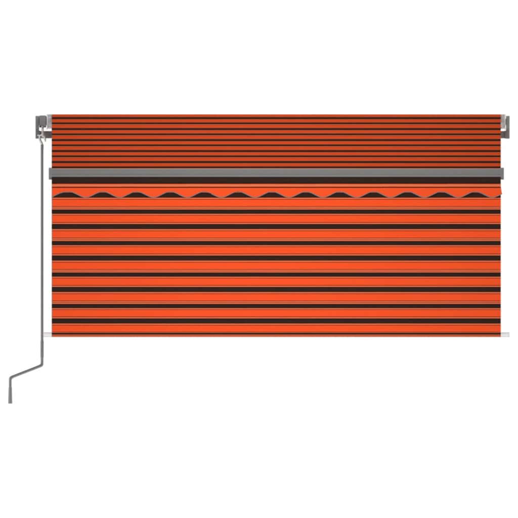 vidaXL Auvent rétractable manuel store et LED 3x2,5 m Orange et marron