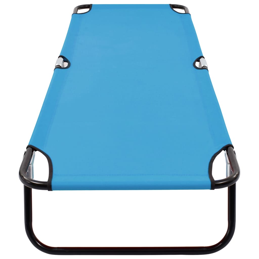 vidaXL Chaise longue pliable Acier Bleu turquoise