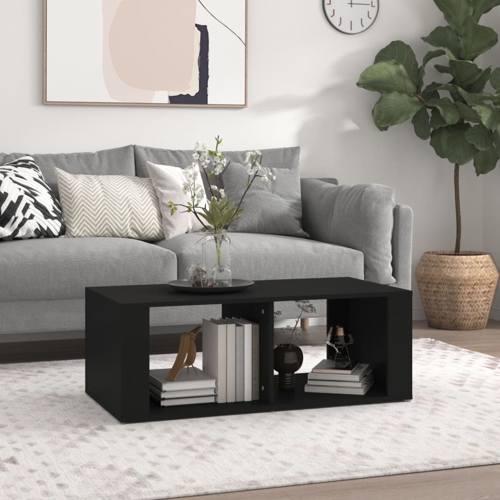 vidaXL Table basse Noir 100x50x36 cm Bois d'ingénierie