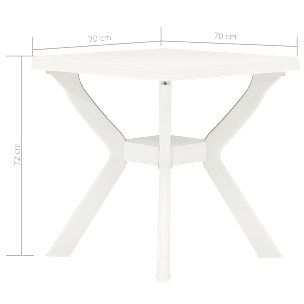 vidaXL Table de bistro Blanc 70x70x72 cm Plastique