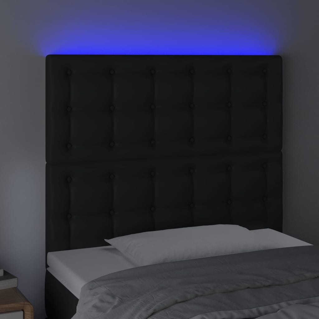 vidaXL Tête de lit à LED Noir 90x5x118/128 cm Similicuir