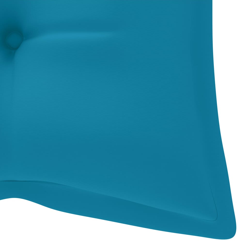 vidaXL Balancelle avec coussin bleu clair 120 cm Bois de teck solide