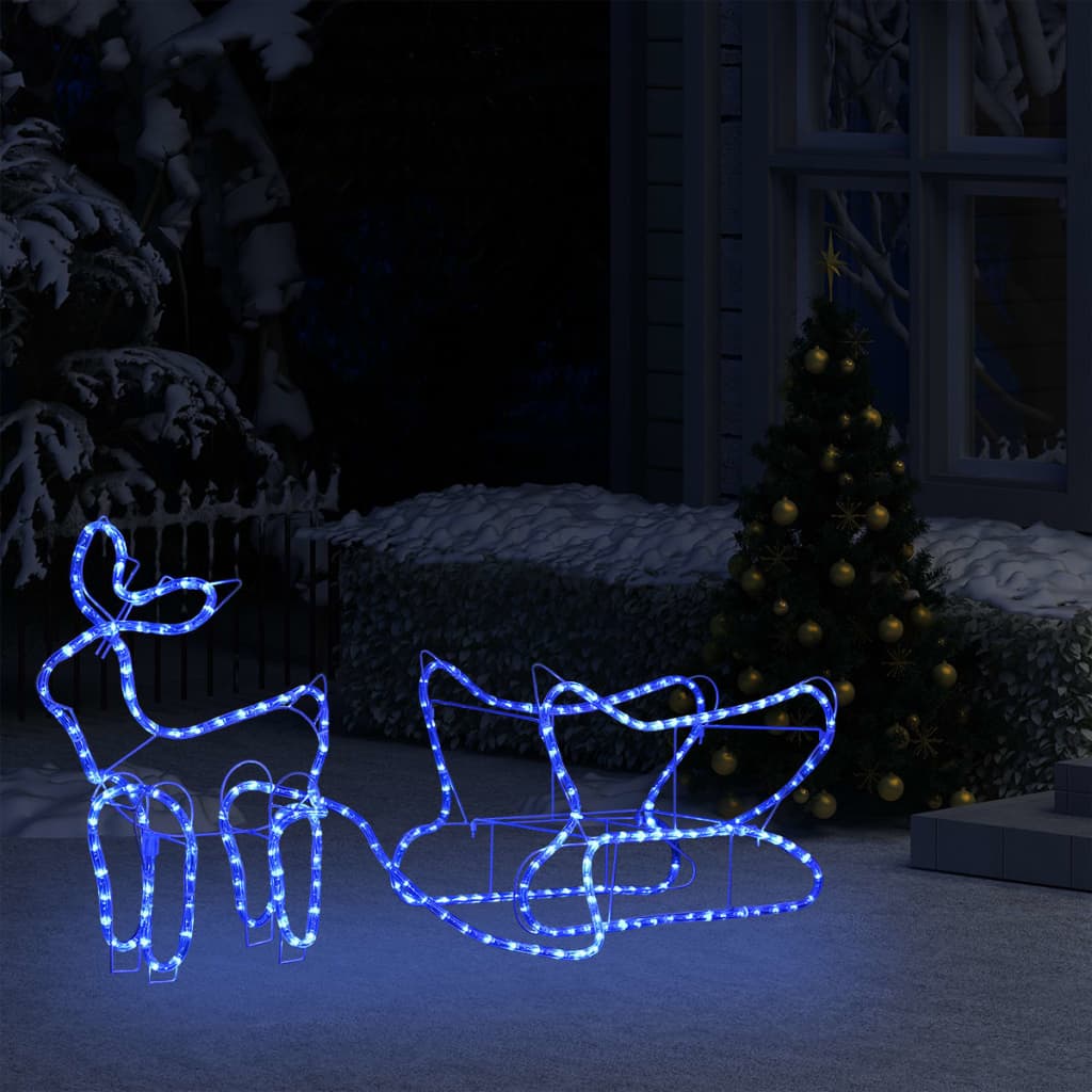 vidaXL Décoration de Noël d'extérieur Renne et traîneau 252 LED