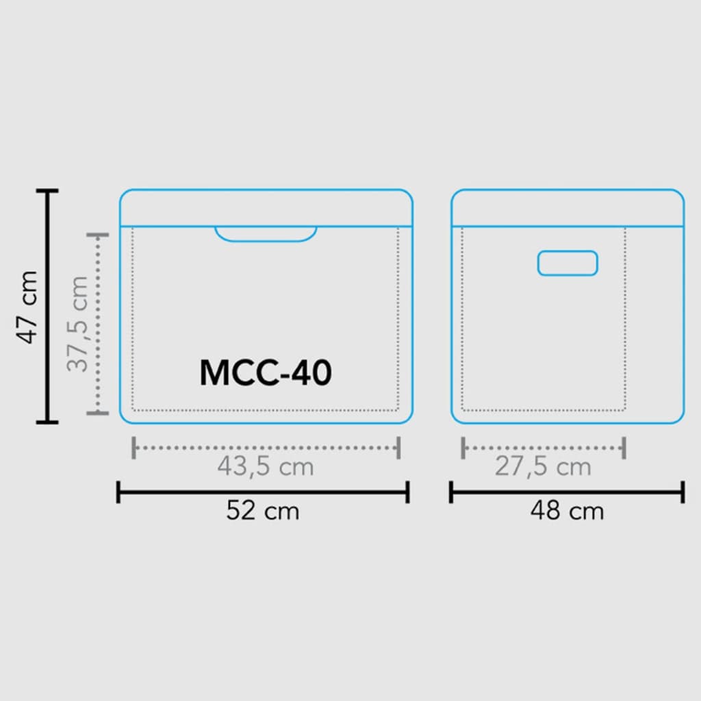 Mestic Glacière à compresseur MCC-40 Noir et gris 42 L