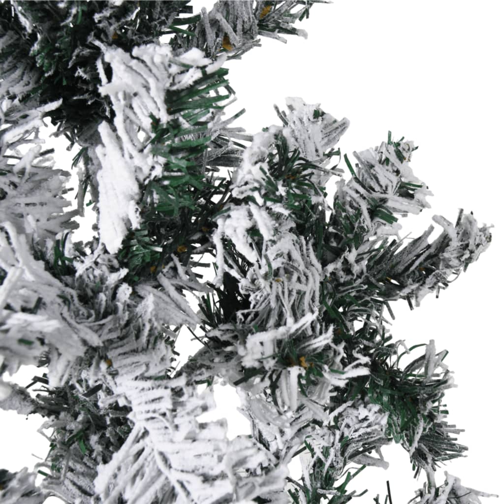 vidaXL Demi sapin de Noël artificiel mince avec neige floquée 240 cm