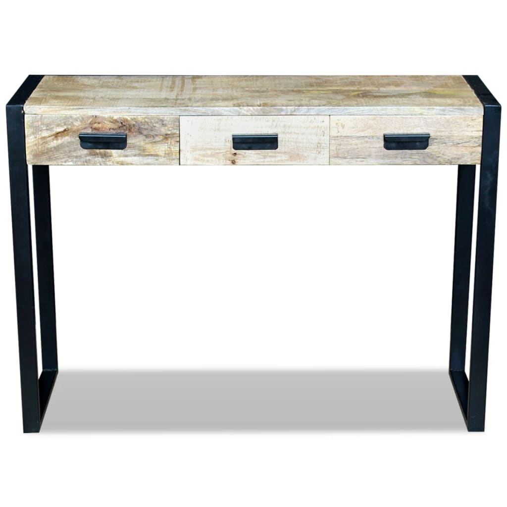 vidaXL Table console avec 3 tiroirs Bois de manguier 110 x 35 x 78 cm