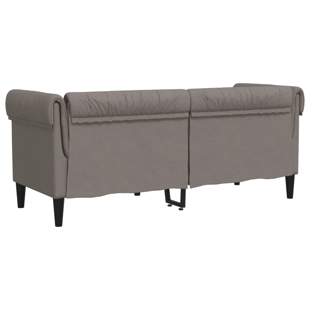 vidaXL Canapé Chesterfield 2 places taupe tissu
