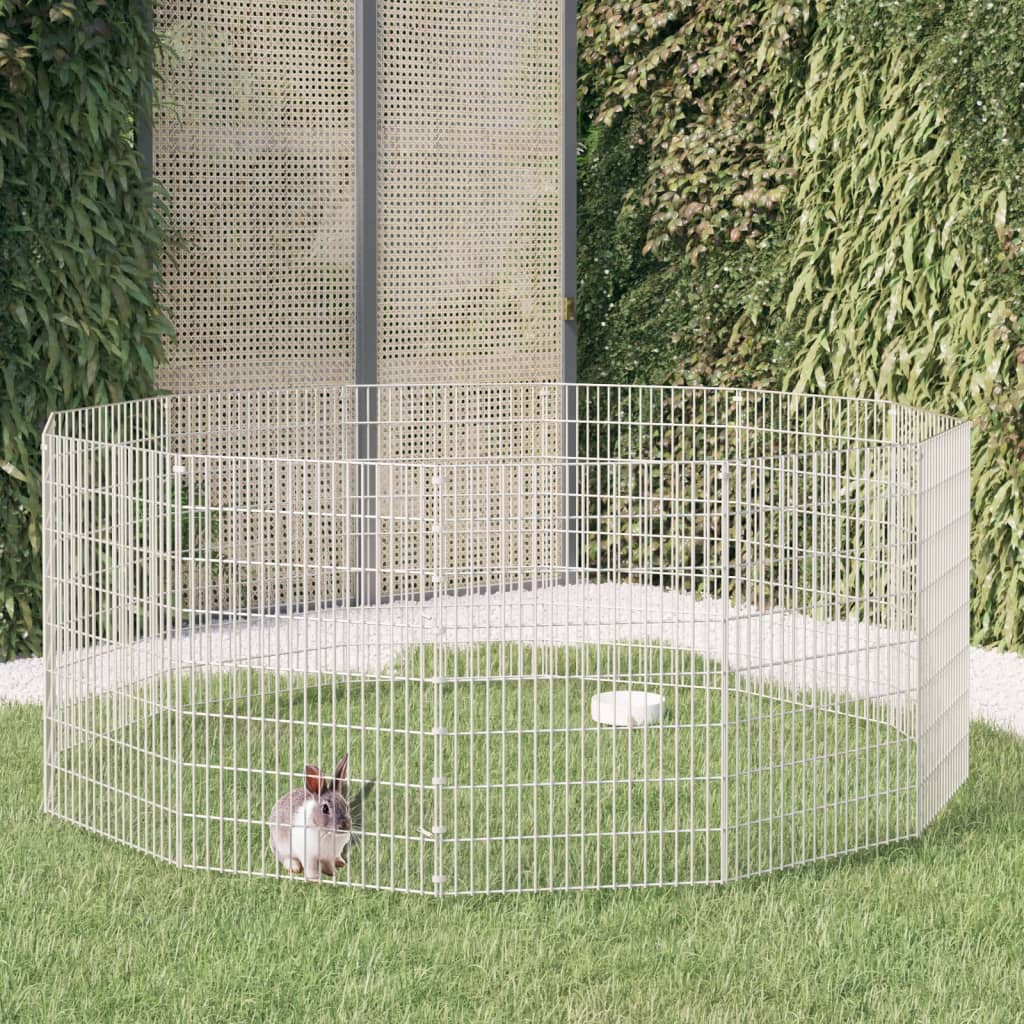 vidaXL Cage à lapin 12 panneaux 54x80 cm Fer galvanisé