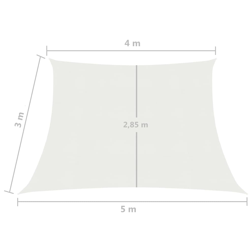 vidaXL Voile d'ombrage 160 g/m² Blanc 4/5x3 m PEHD