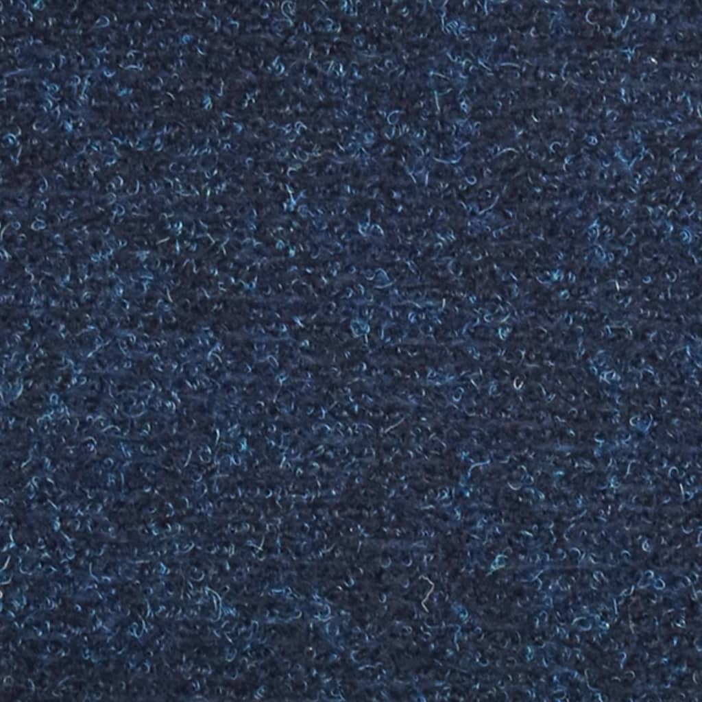 vidaXL Tapis d'escalier autocollants 15 pcs Bleu 56x17x3 cm Aiguilleté