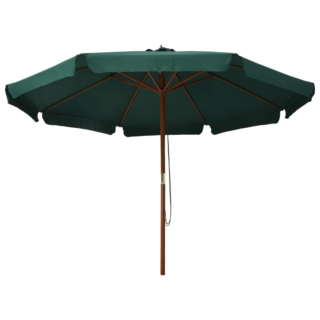vidaXL Parasol avec mât en bois 330 cm Vert