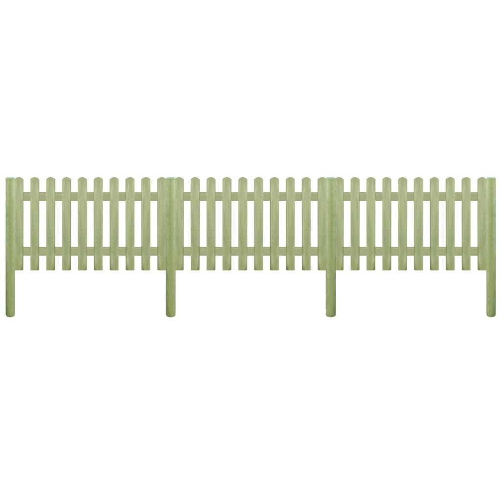 vidaXL Clôture à piquets Bois de pin imprégné 5,1 m 150 cm 6/9 cm