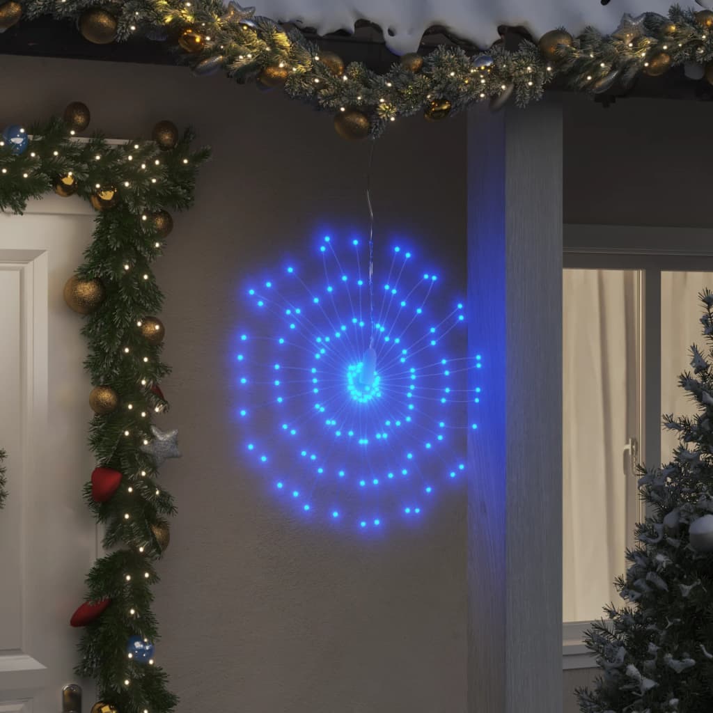 vidaXL Étoile rayonnante de Noël 140 LED 2 pcs bleu 17 cm