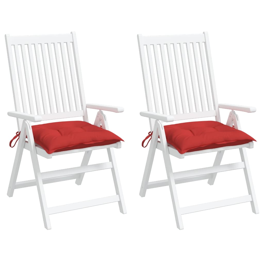 vidaXL Coussins de chaise lot de 2 rouge 40x40x7 cm tissu oxford
