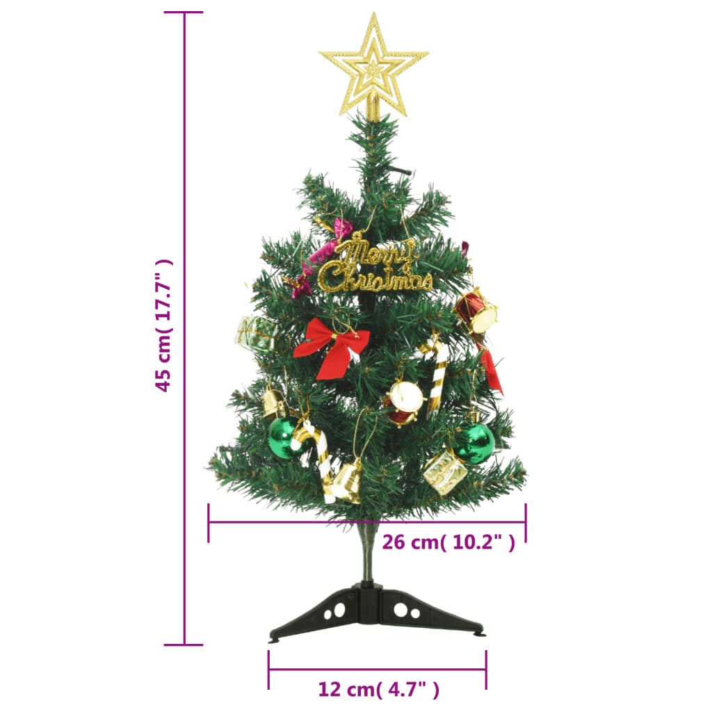 vidaXL Mini sapin de Noël artificiel pré-éclairé avec 20 LED vert 45cm