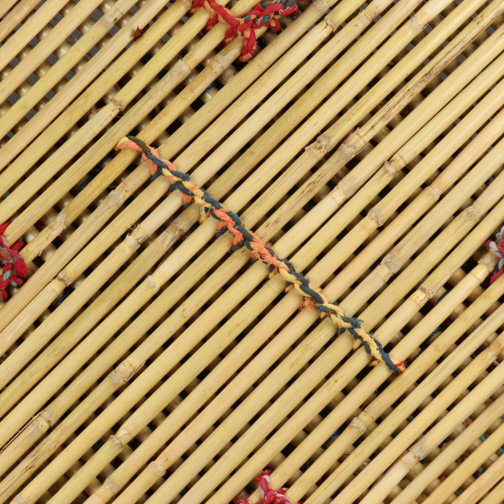 vidaXL Table basse Bambou avec Détails Chindi Multicolore