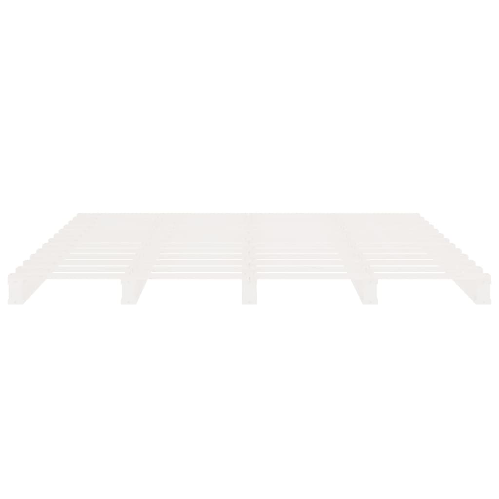 vidaXL Cadre de lit blanc 120x200 cm bois de pin massif