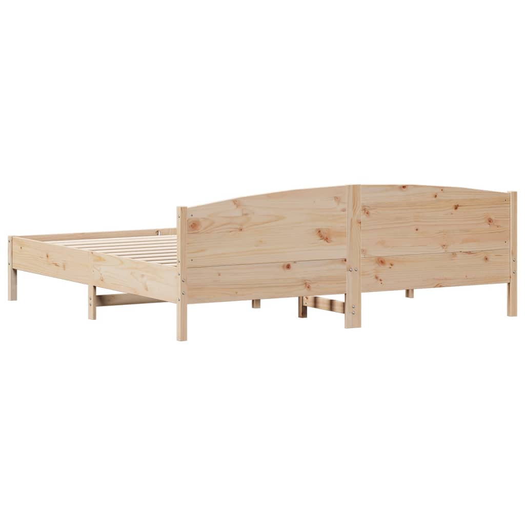 vidaXL Cadre de lit avec tête de lit 180x200 cm bois de pin massif