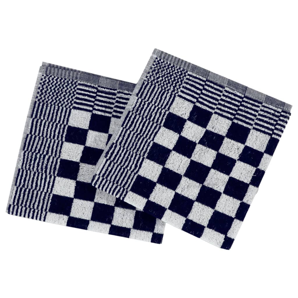 vidaXL Ensemble de serviettes 10 pcs bleu et blanc coton