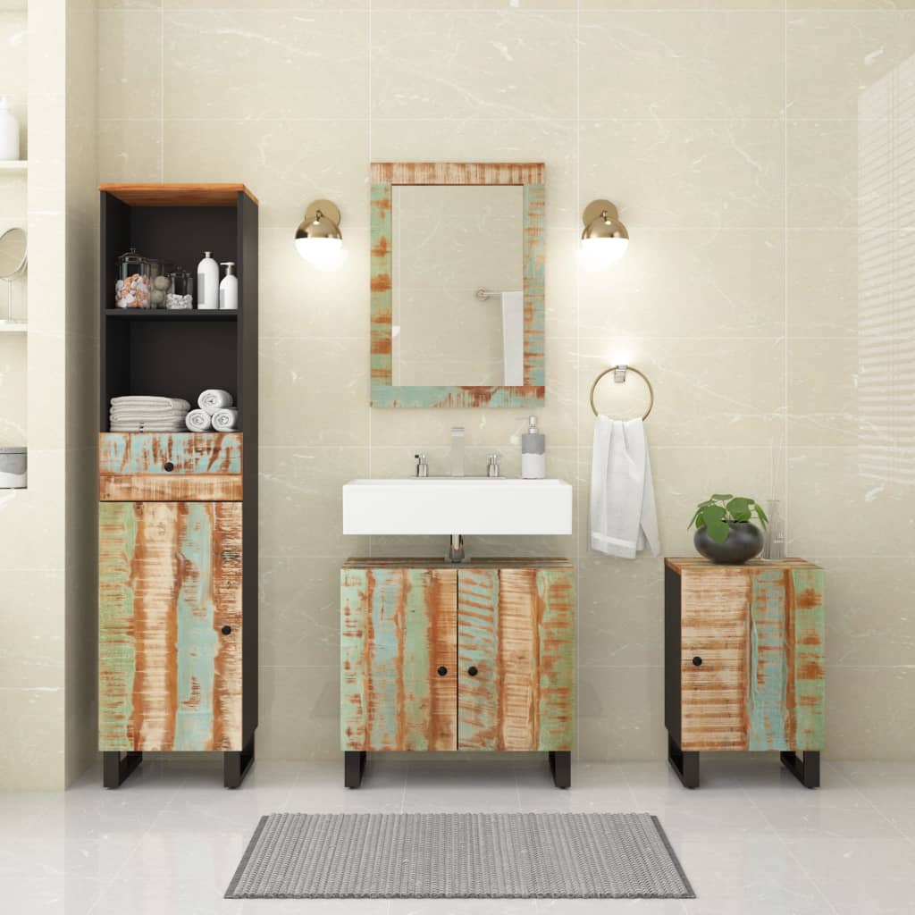 vidaXL Ensemble de meubles de salle de bain 4 pcs bois massif récupéré