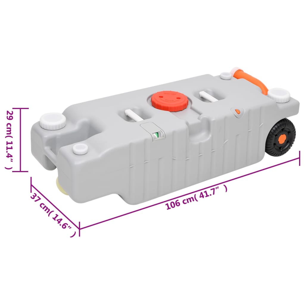 Évier De Camping Tidobit CHH-7702 – Pompe à Pied Mobile Sur Roues – Gris – Neuf