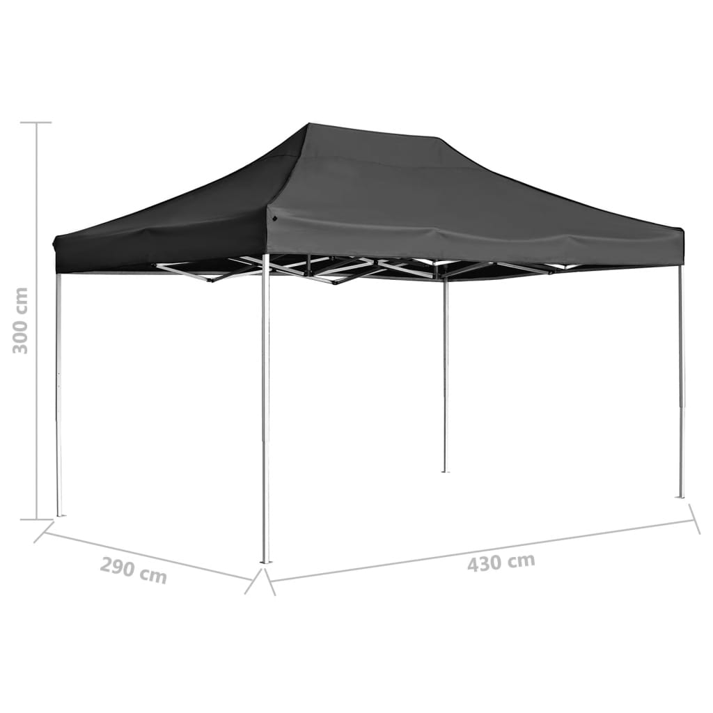 vidaXL Tente de réception pliable Aluminium 4,5x3 m Anthracite