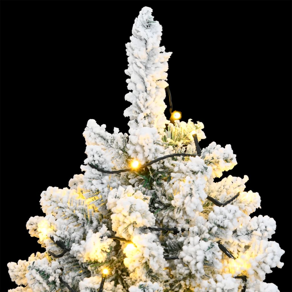 vidaXL Sapin de Noël artificiel à charnière 300LED neige floquée 240cm