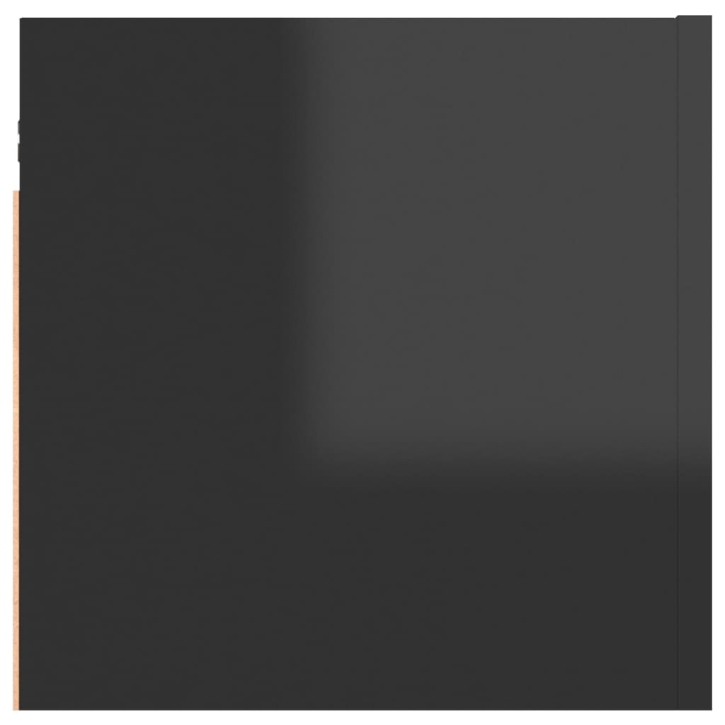 vidaXL Table de chevet Noir brillant 30,5x30x30 cm Aggloméré
