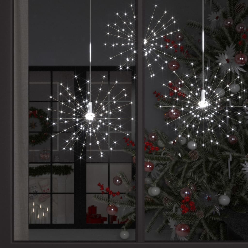vidaXL Feux d'artifice de Noël d'extérieur 10 pcs blanc 20 cm 140 LED