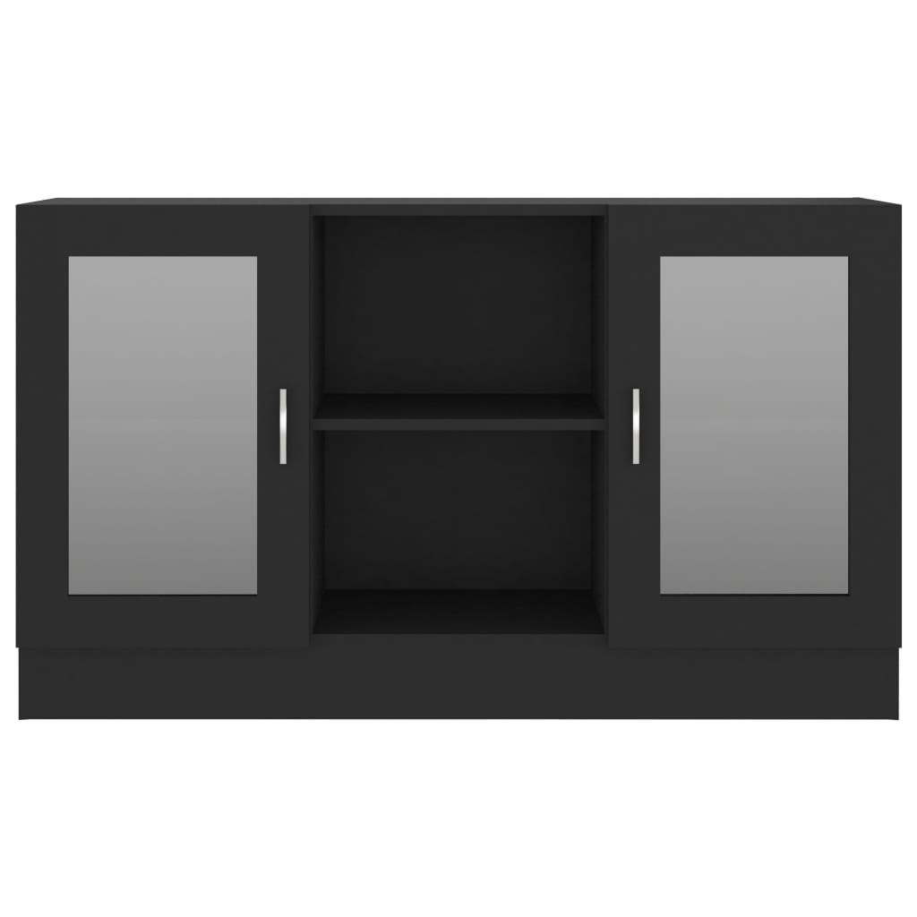 vidaXL Armoire à vitrine Noir 120x30,5x70 cm Bois d'ingénierie