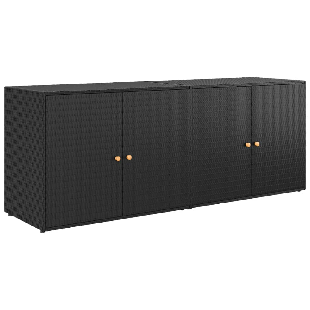 Vidaxl armoire de rangement d'extérieur noir 65x37x165 cm pp