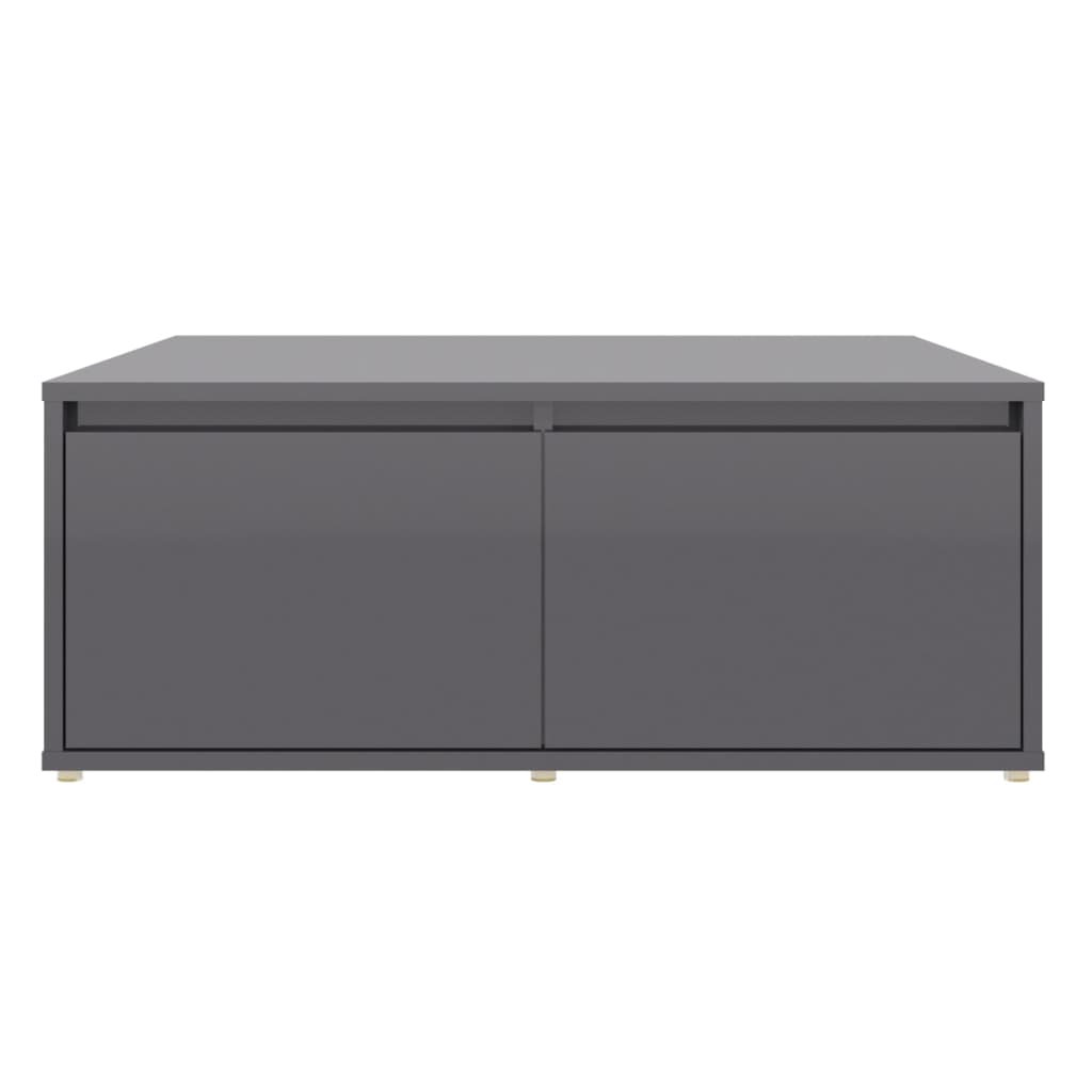 vidaXL Table basse gris brillant 80x80x31 cm bois d'ingénierie