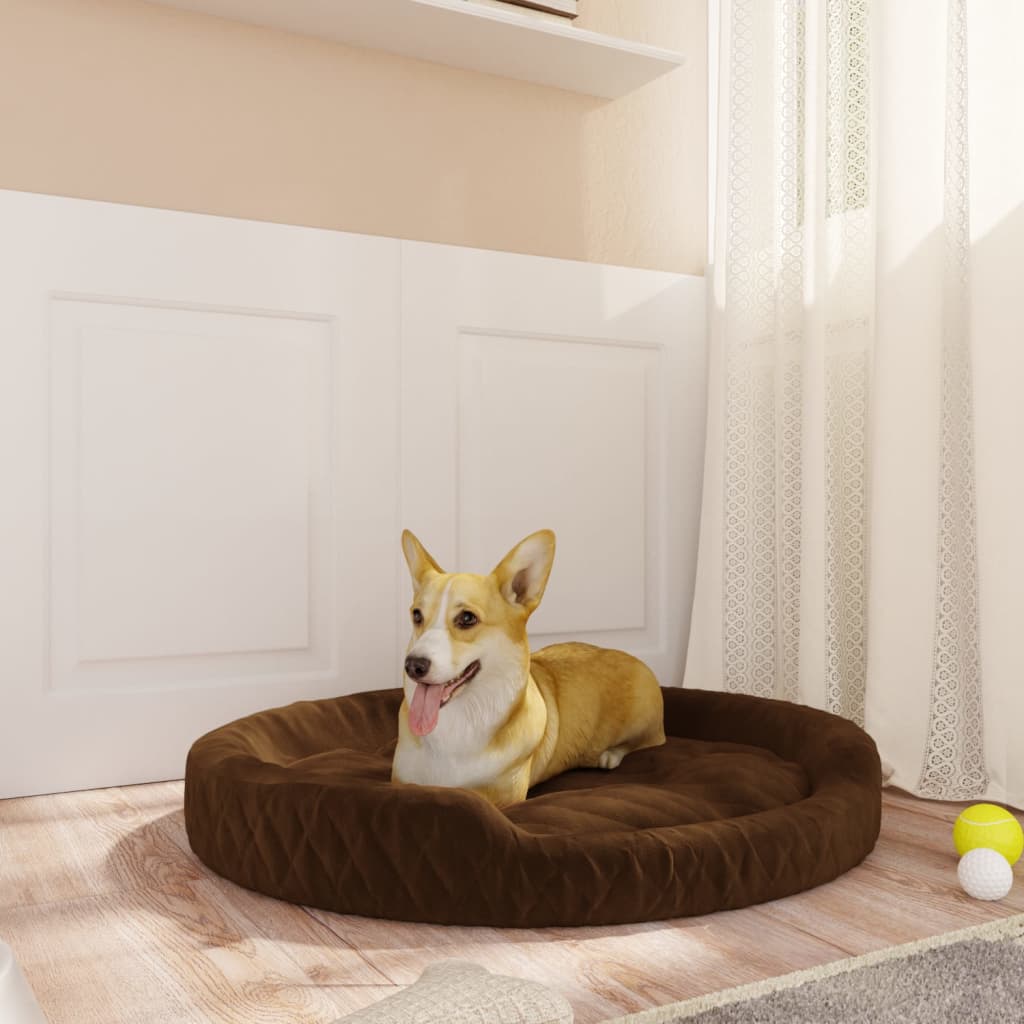 vidaXL Lit pour chien Marron 90x70x23 cm Peluche