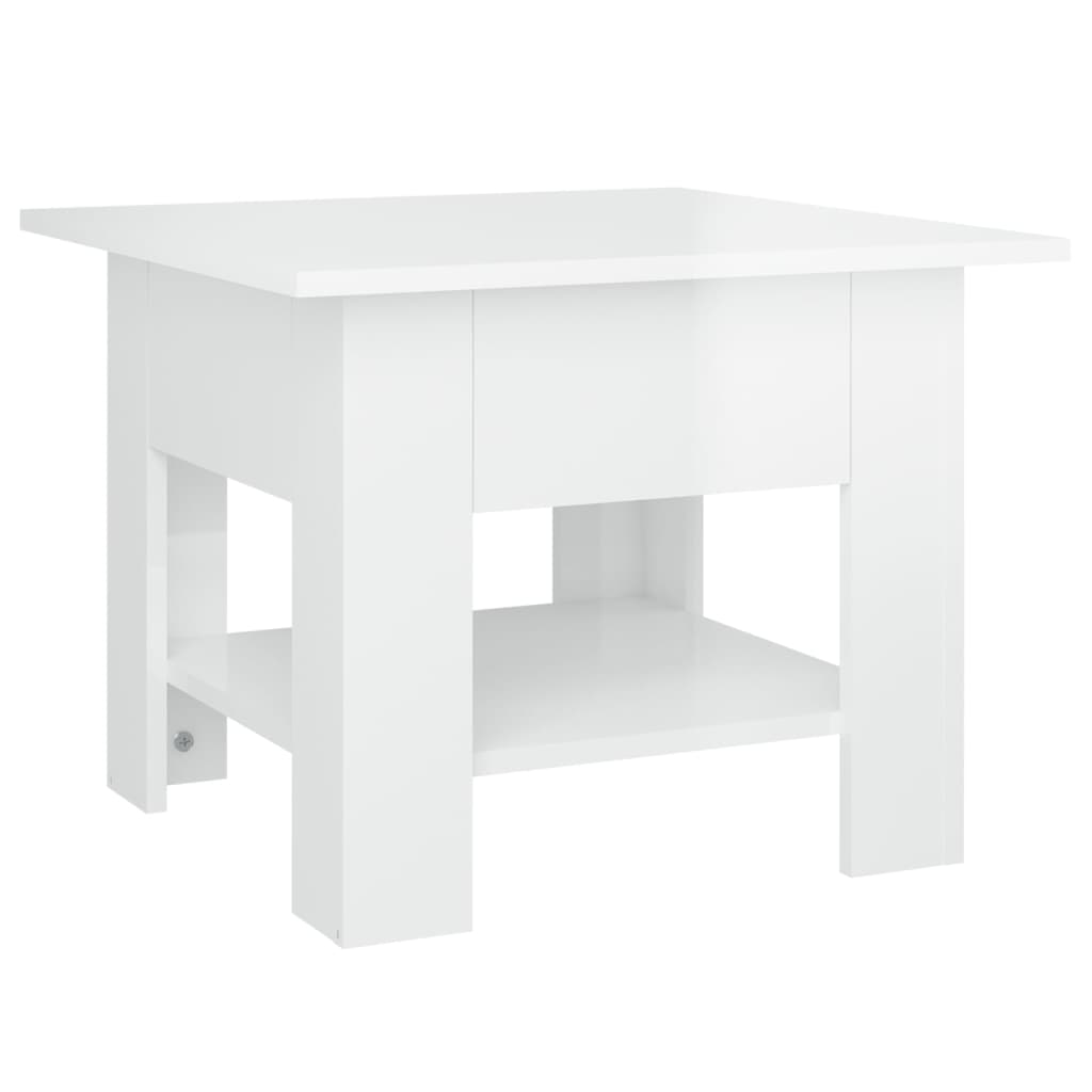vidaXL Table basse blanc brillant 55x55x42 cm bois d'ingénierie