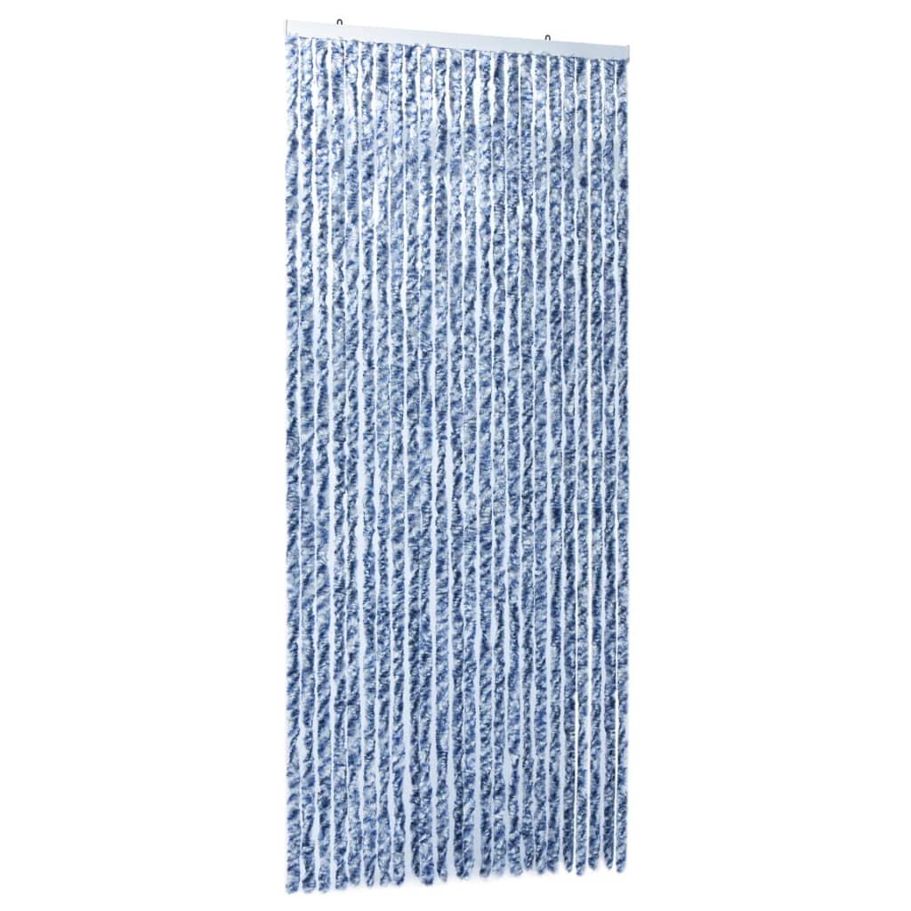 vidaXL Moustiquaire Bleu blanc et argenté 100x220 cm Chenille