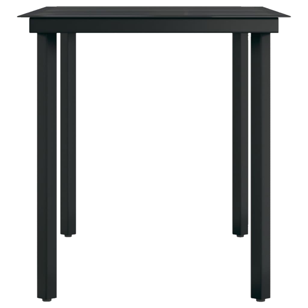 vidaXL Table à dîner de jardin Noir 140x70x74 cm Acier et verre