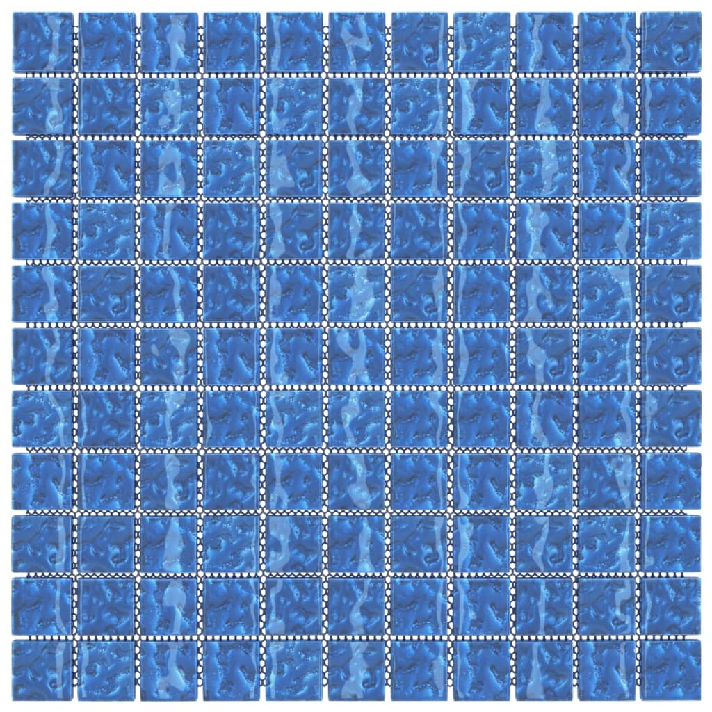 vidaXL Carreaux mosaïque 11 pcs Bleu 30x30 cm Verre