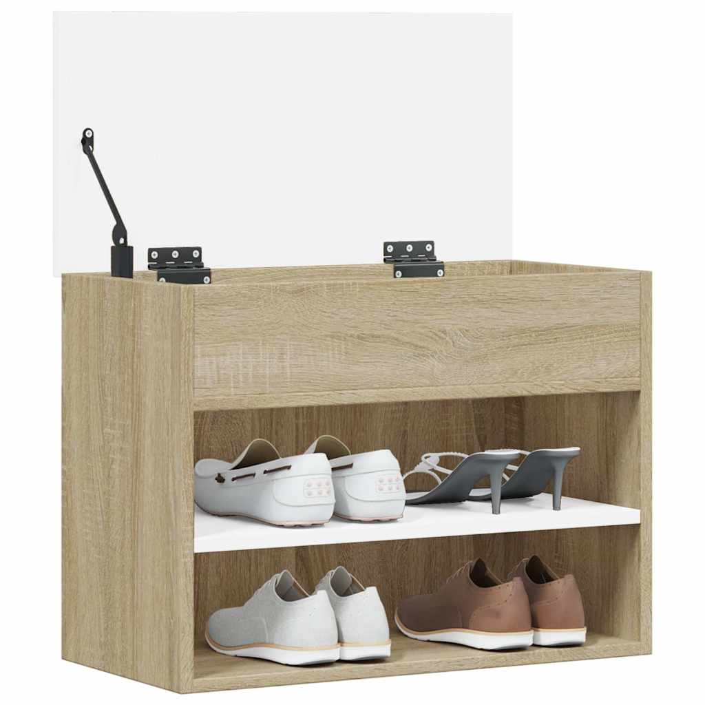 Banc à Chaussures Iker Vicco 80x45cm - Avec Rangement Et Siège Rembourré - Sonoma