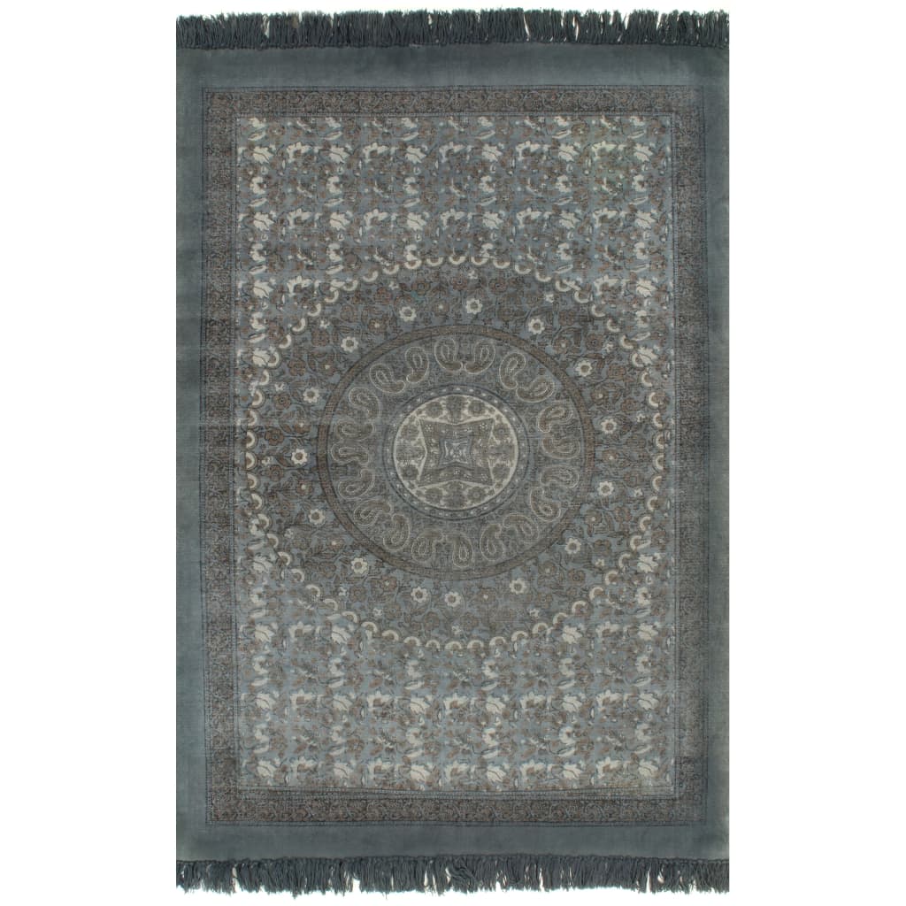 vidaXL Tapis Kilim Coton 160 x 230 cm avec motif Gris