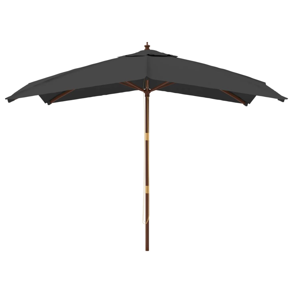 vidaXL Parasol de jardin avec mât en bois anthracite 300x300x273 cm