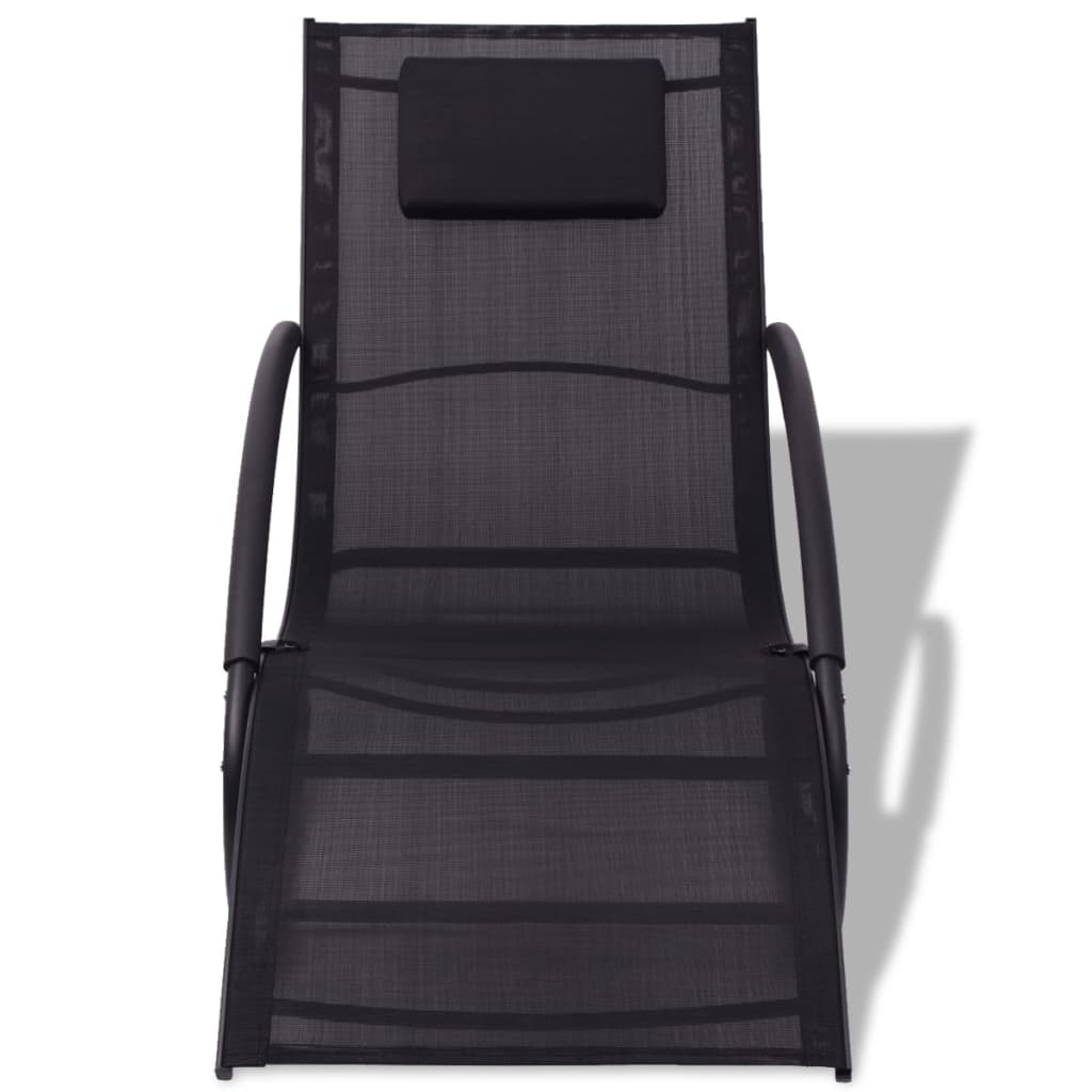 vidaXL Chaise à bascule Noir Acier et textilène