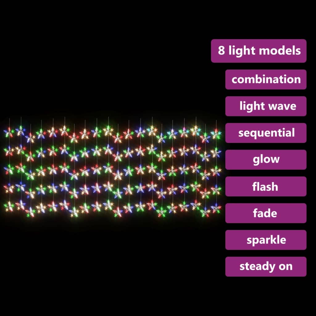 vidaXL Guirlande lumineuse à étoiles LED 500 LED Coloré 8 fonctions