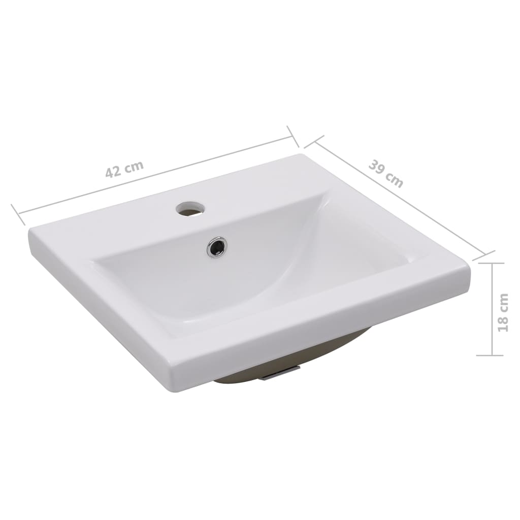 vidaXL Armoire d'évier avec lavabo intégré Blanc brillant Aggloméré