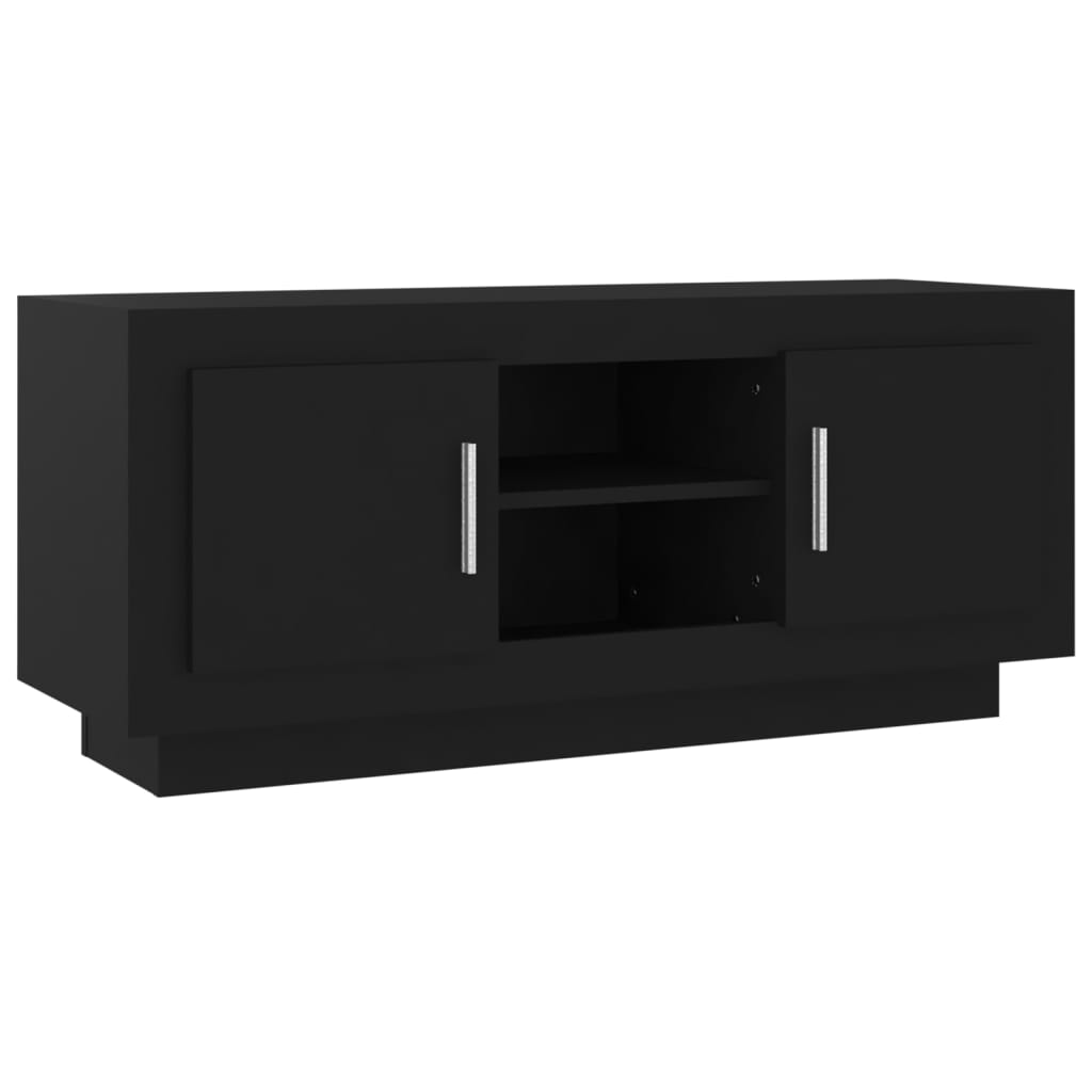 vidaXL Meuble TV noir 102x35x45 cm bois d'ingénierie