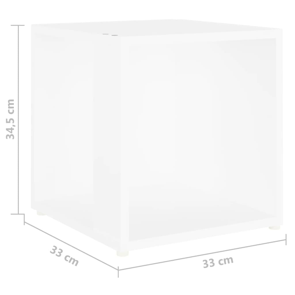 vidaXL Table d'appoint Blanc 33x33x34,5 cm Aggloméré