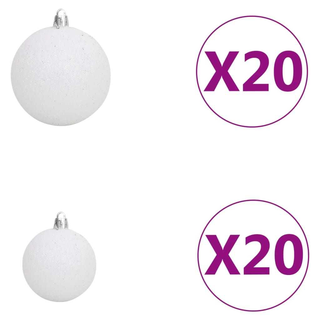 vidaXL Arbre de Noël artificiel pré-éclairé et boules 400 cm blanc