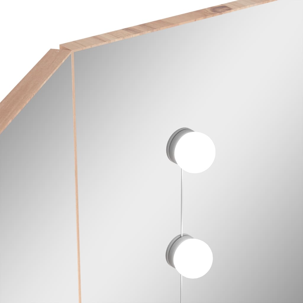 vidaXL Coiffeuse d'angle avec LED Chêne 111x54x141,5 cm