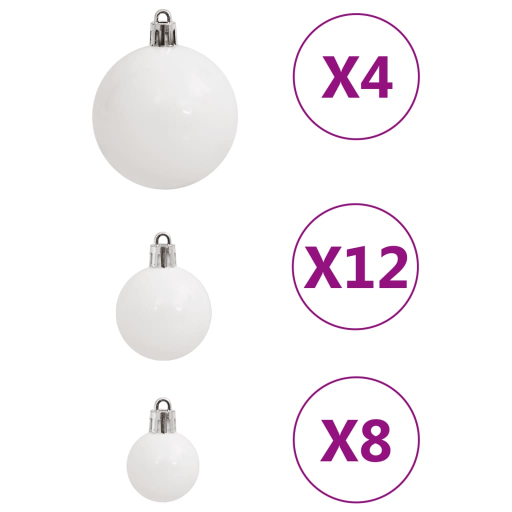 vidaXL Ensemble de boules de Noël 111 pièces blanc polystyrène