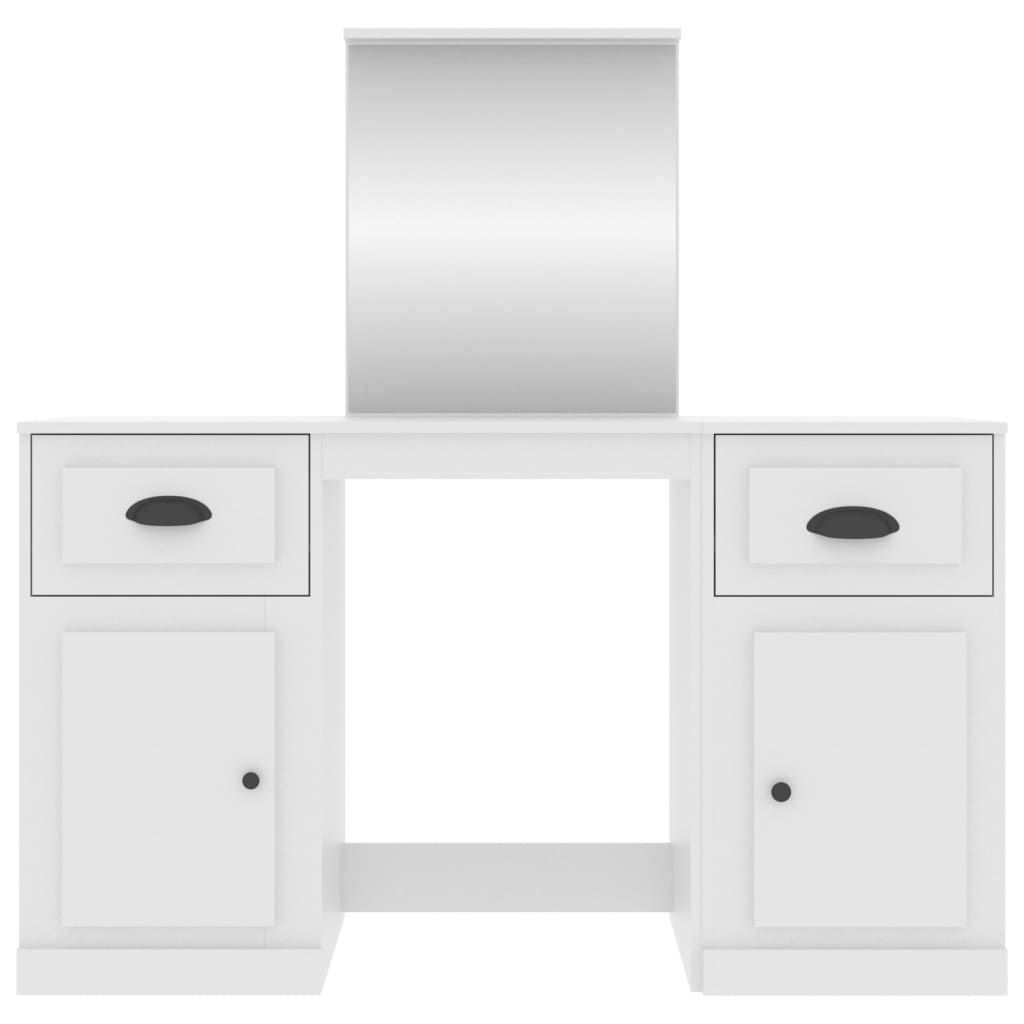 vidaXL Coiffeuse avec miroir blanc 130x50x132,5 cm